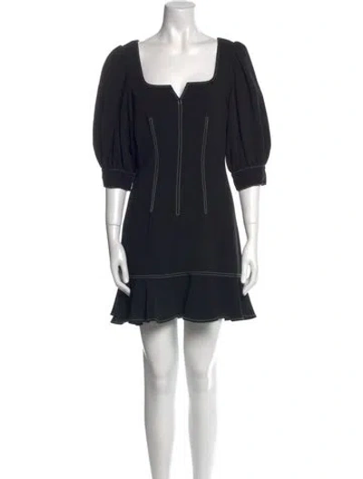 Pre-owned Cinq À Sept Square Neckline Mini Dress In Black