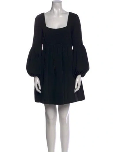 Pre-owned Cinq À Sept Square Neckline Mini Dress In Black