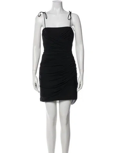 Pre-owned Cinq À Sept Square Neckline Mini Dress In Black