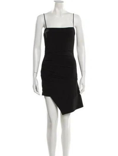 Pre-owned Cinq À Sept Square Neckline Mini Dress In Black