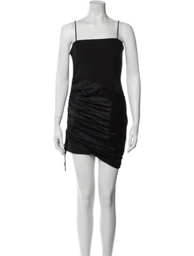 Pre-owned Cinq À Sept Square Neckline Mini Dress In Black