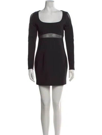 Pre-owned Cinq À Sept Square Neckline Mini Dress In Black