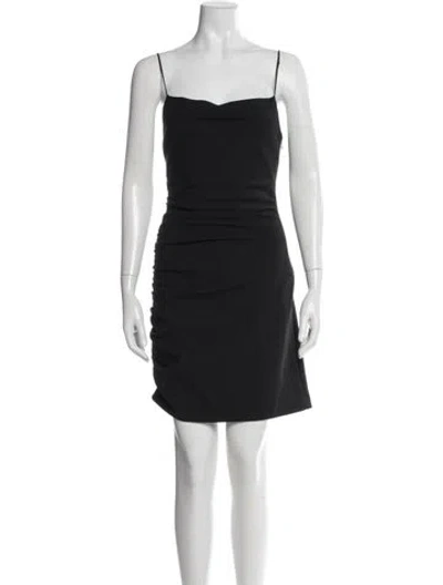 Pre-owned Cinq À Sept Square Neckline Mini Dress In Black