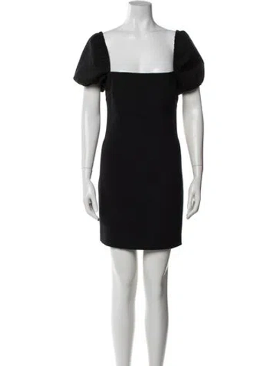 Pre-owned Cinq À Sept Square Neckline Mini Dress In Black