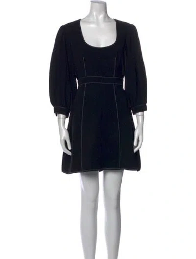 Pre-owned Cinq À Sept Square Neckline Mini Dress In Black