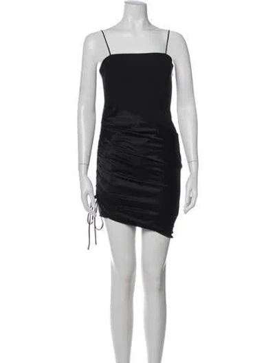 Pre-owned Cinq À Sept Square Neckline Mini Dress In Black