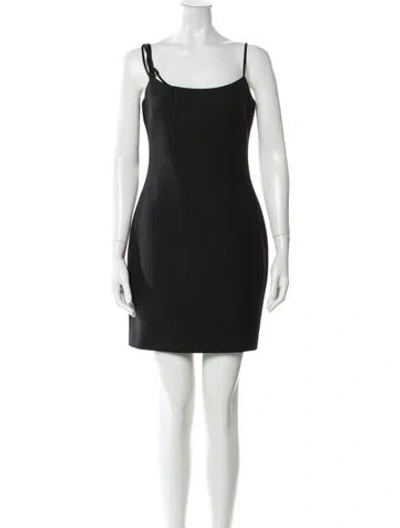 Pre-owned Cinq À Sept Square Neckline Mini Dress In Black