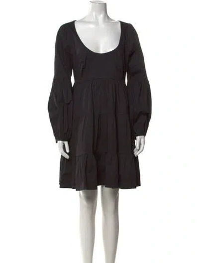Pre-owned Cinq À Sept Square Neckline Mini Dress In Black