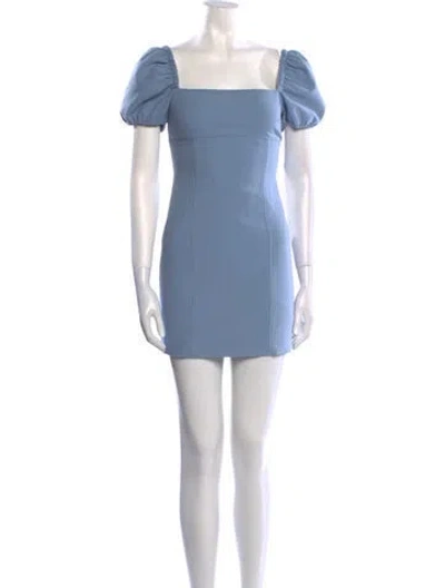 Pre-owned Cinq À Sept Square Neckline Mini Dress In Blue