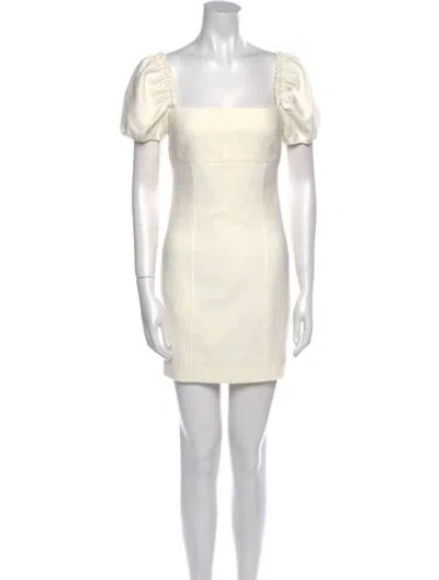 Pre-owned Cinq À Sept Square Neckline Mini Dress In Neutral