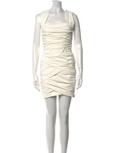 Pre-owned Cinq À Sept Square Neckline Mini Dress In Neutral