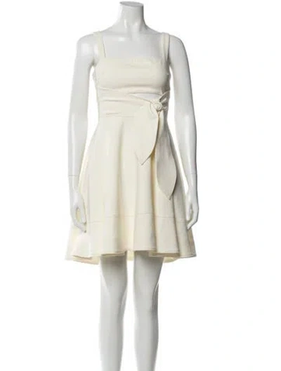 Pre-owned Cinq À Sept Square Neckline Mini Dress In Neutral