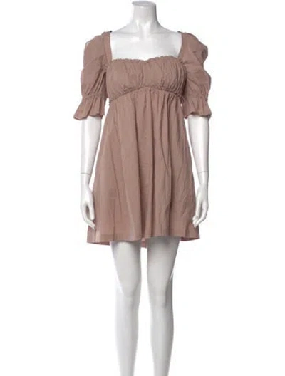 Pre-owned Cinq À Sept Square Neckline Mini Dress In Neutral