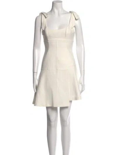 Pre-owned Cinq À Sept Square Neckline Mini Dress In Neutral