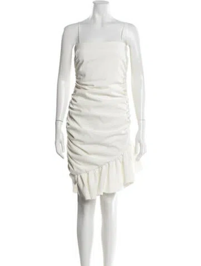 Pre-owned Cinq À Sept Square Neckline Mini Dress In Neutral