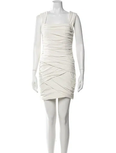 Pre-owned Cinq À Sept Square Neckline Mini Dress In Neutrals