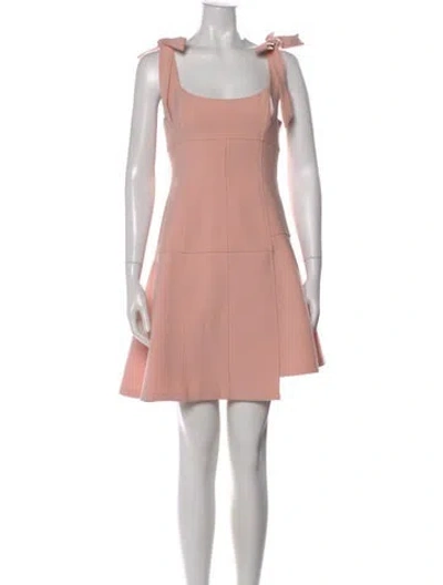 Pre-owned Cinq À Sept Square Neckline Mini Dress In Pink