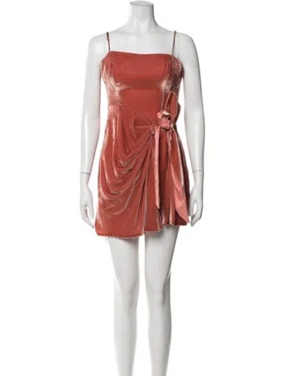 Pre-owned Cinq À Sept Square Neckline Mini Dress In Pink