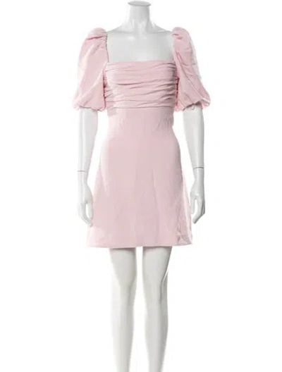 Pre-owned Cinq À Sept Square Neckline Mini Dress In Pink