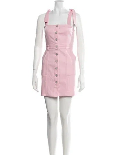 Pre-owned Cinq À Sept Square Neckline Mini Dress In Pink