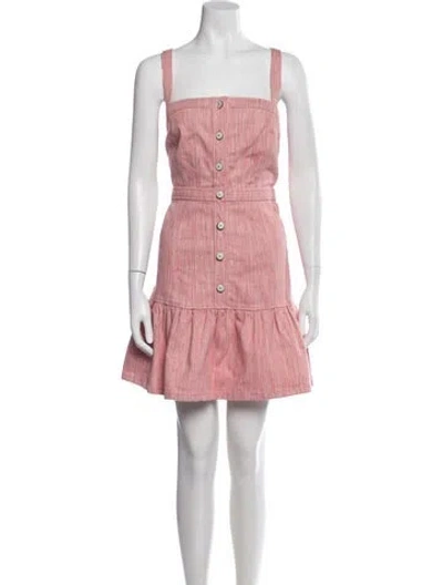 Pre-owned Cinq À Sept Square Neckline Mini Dress In Pink
