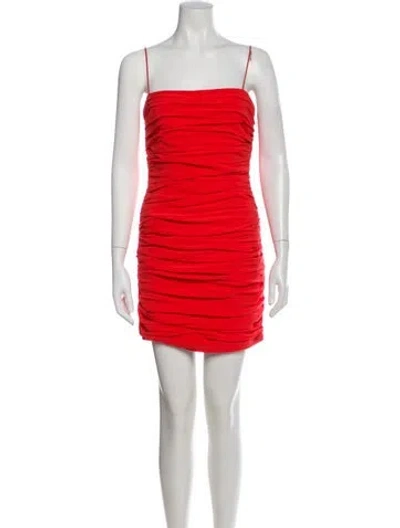 Pre-owned Cinq À Sept Square Neckline Mini Dress In Red