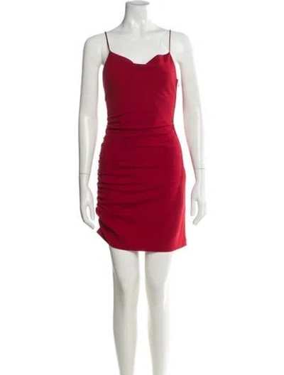 Pre-owned Cinq À Sept Square Neckline Mini Dress In Red
