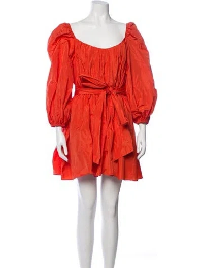 Pre-owned Cinq À Sept Square Neckline Mini Dress In Red