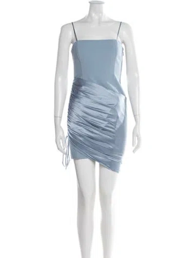 Pre-owned Cinq À Sept Square Neckline Mini Dress W/ Tags In Blue