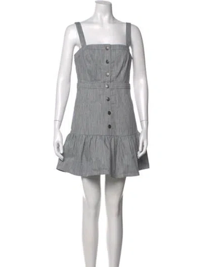 Pre-owned Cinq À Sept Square Neckline Mini Dress W/ Tags In Gray