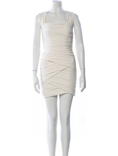 Pre-owned Cinq À Sept Square Neckline Mini Dress W/ Tags In Neutral