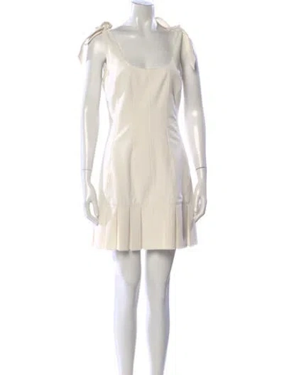 Pre-owned Cinq À Sept Square Neckline Mini Dress W/ Tags In White