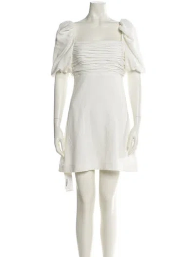 Pre-owned Cinq À Sept Square Neckline Mini Dress In White