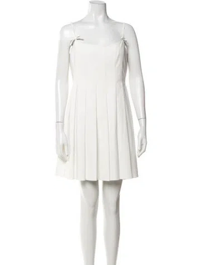 Pre-owned Cinq À Sept Square Neckline Mini Dress In White