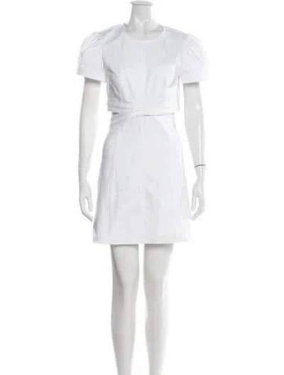 Pre-owned Cinq À Sept Square Neckline Mini Dress In White