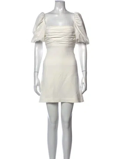 Pre-owned Cinq À Sept Square Neckline Mini Dress In White