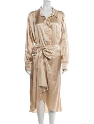 Pre-owned Cinq À Sept Square Neckline Short Sleeve T-shirt In Neutrals