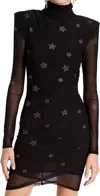 Cinq À Sept Marlene Rhinestone Star Midi Dress In Black