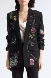 Cinq À Sept Cinq A Sept Starry Scribbles Kelsa Blazer In Black