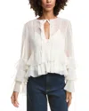 Cinq À Sept Ruffle Steffina Blouse In White In White