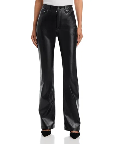 Cinq À Sept Cinq A Sept Stevie Faux Leather Mid Rise Bootcut Jeans In Black