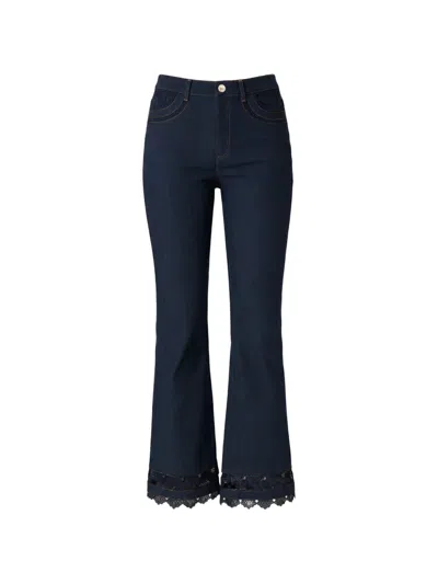 Cinq À Sept Stevie Guipure Lace-trim Jeans In Blue