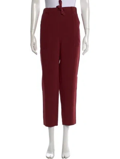 Pre-owned Cinq À Sept Straight Leg Pants In Burgundy