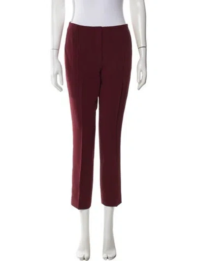 Pre-owned Cinq À Sept Straight Leg Pants In Burgundy