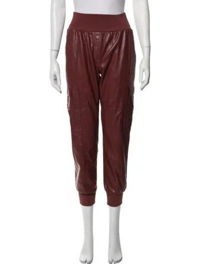 Pre-owned Cinq À Sept Straight Leg Pants In Burgundy