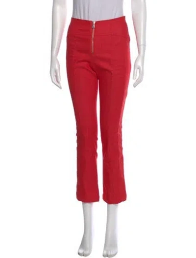 Pre-owned Cinq À Sept Straight Leg Pants In Red