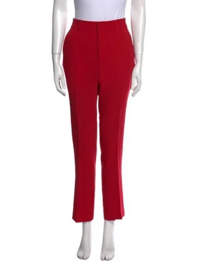 Pre-owned Cinq À Sept Straight Leg Pants In Red
