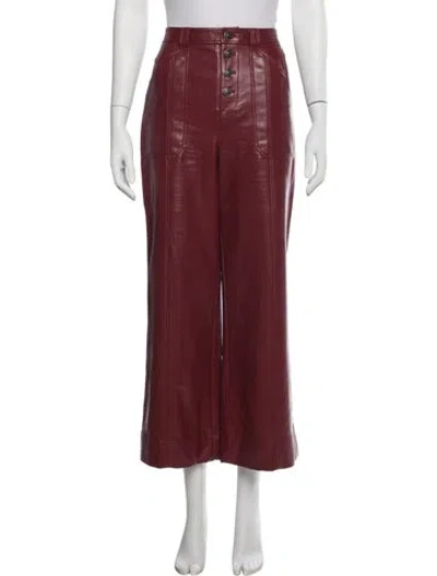 Pre-owned Cinq À Sept Straight Leg Pants In Red