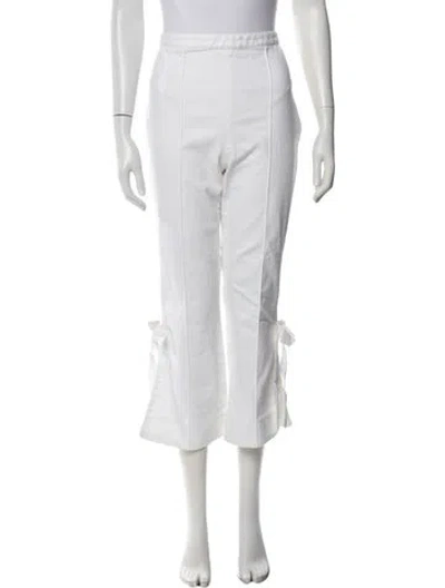 Pre-owned Cinq À Sept Straight Leg Pants In White