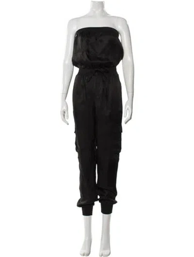 Pre-owned Cinq À Sept Strapless Jumpsuit In Black